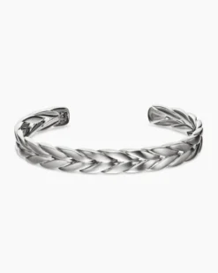 Chevron Cuff Bracelet Sterling Silver, 9mm