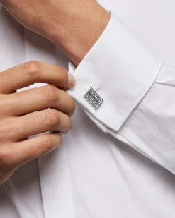 Chevron Cufflinks Sterling Silver, 22.8mm