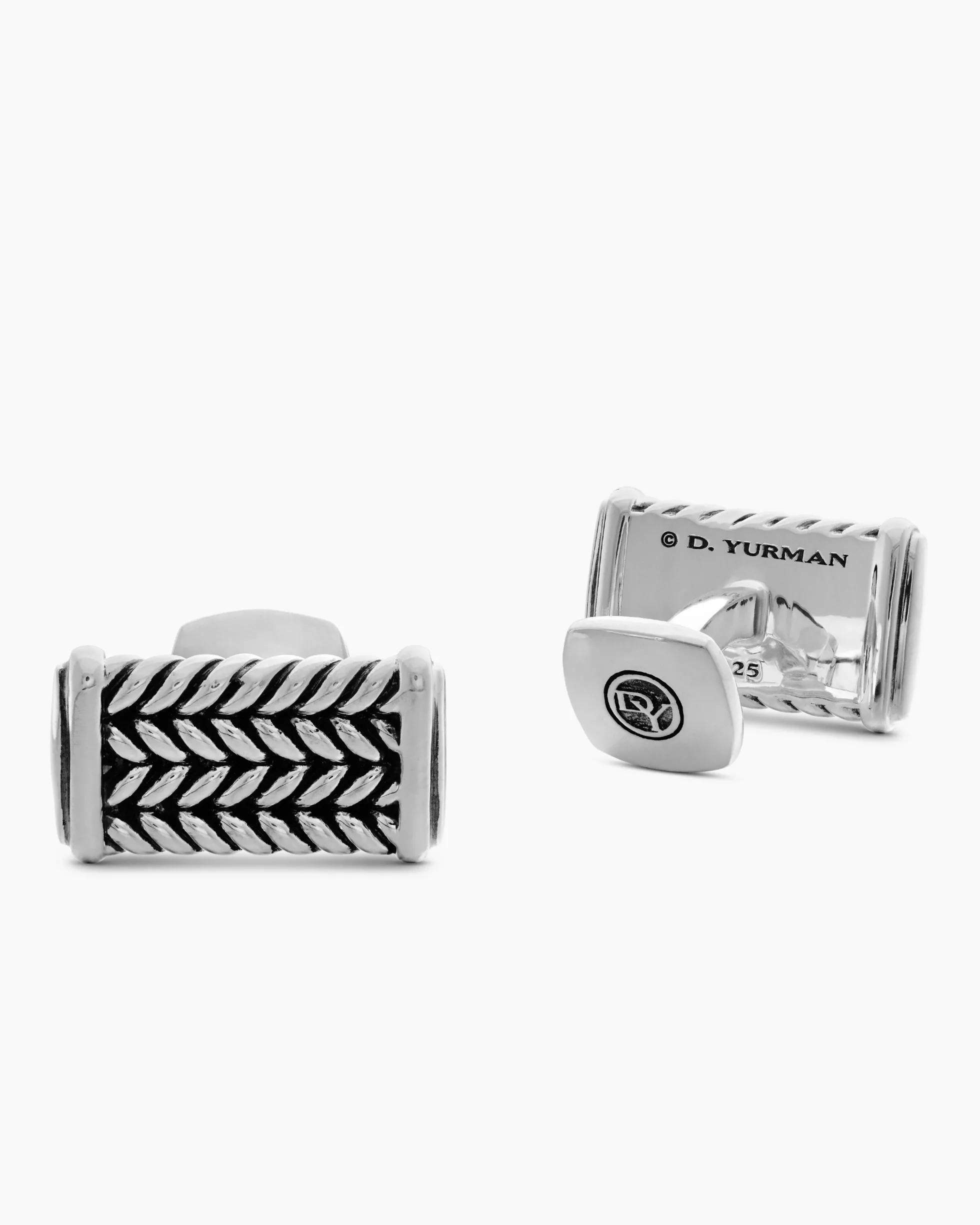 Chevron Cufflinks Sterling Silver, 22.8mm