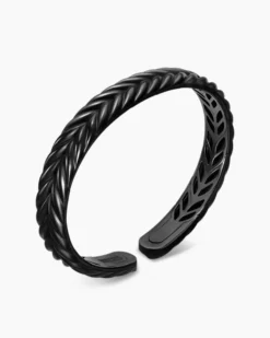 Chevron Flex Bracelet Black Titanium, 10mm