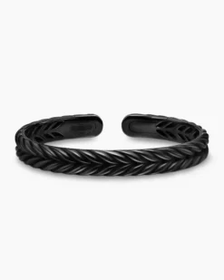 Chevron Flex Bracelet Black Titanium, 10mm
