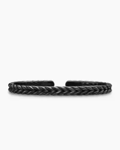 Chevron Flex Bracelet Black Titanium, 6.4mm