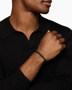 Chevron Flex Bracelet Black Titanium, 6.4mm