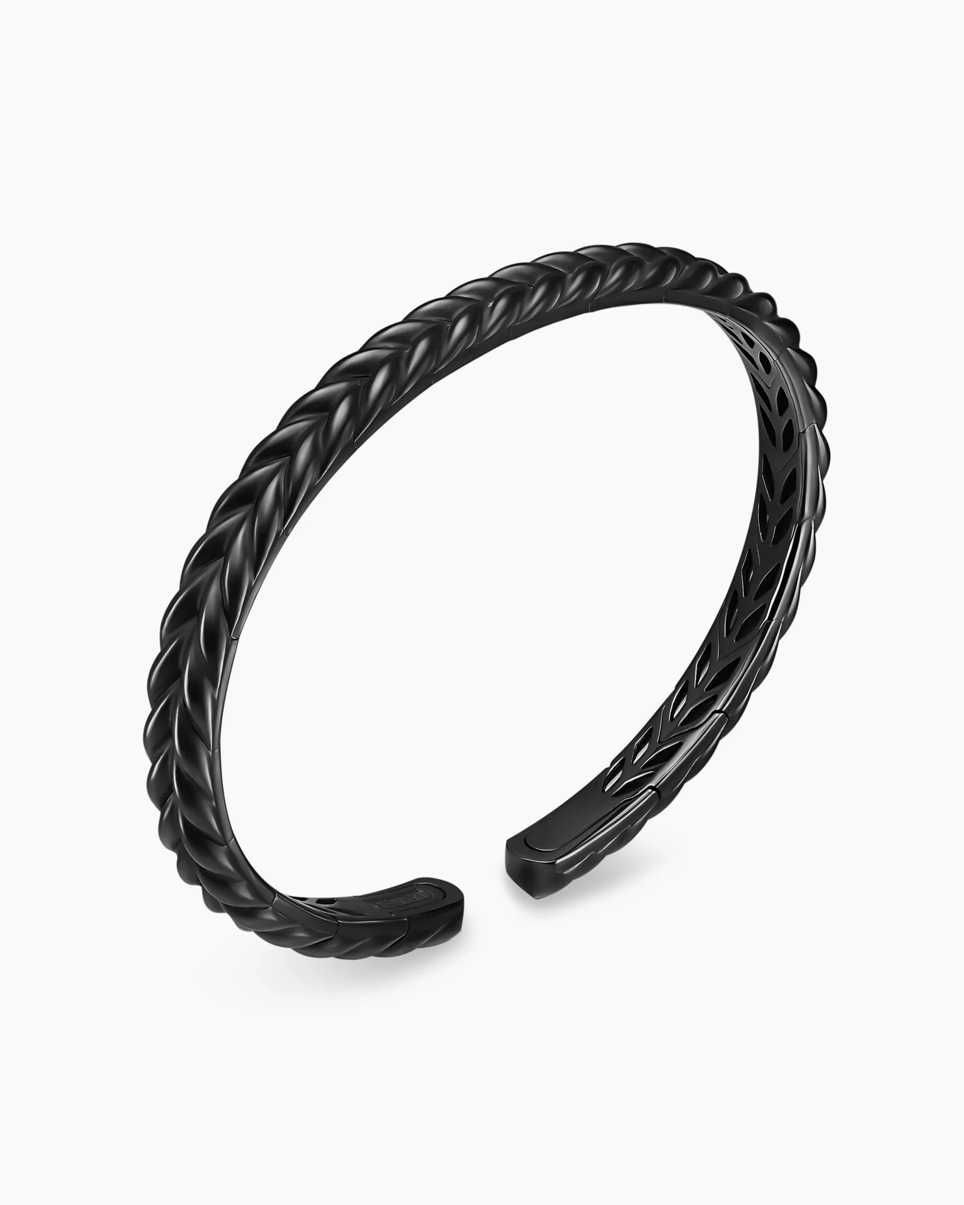 Chevron Flex Bracelet Black Titanium, 6.4mm