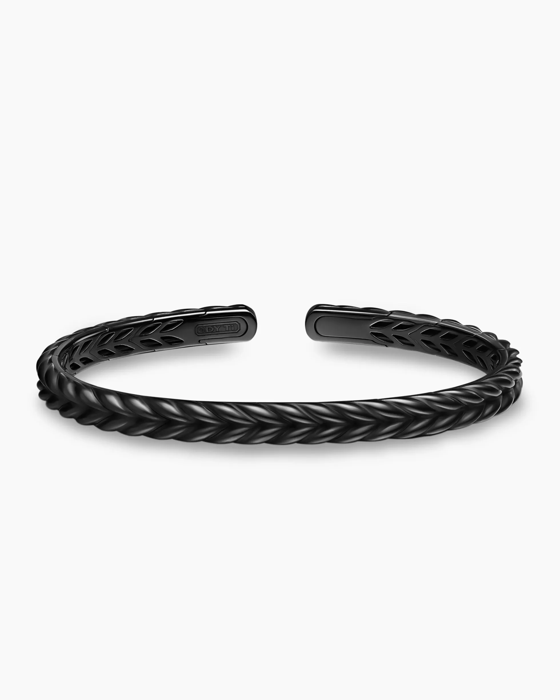 Chevron Flex Bracelet Black Titanium, 6.4mm