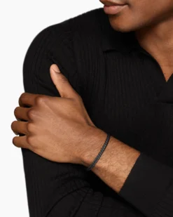 Chevron Flex Bracelet Black Titanium, 5.2mm