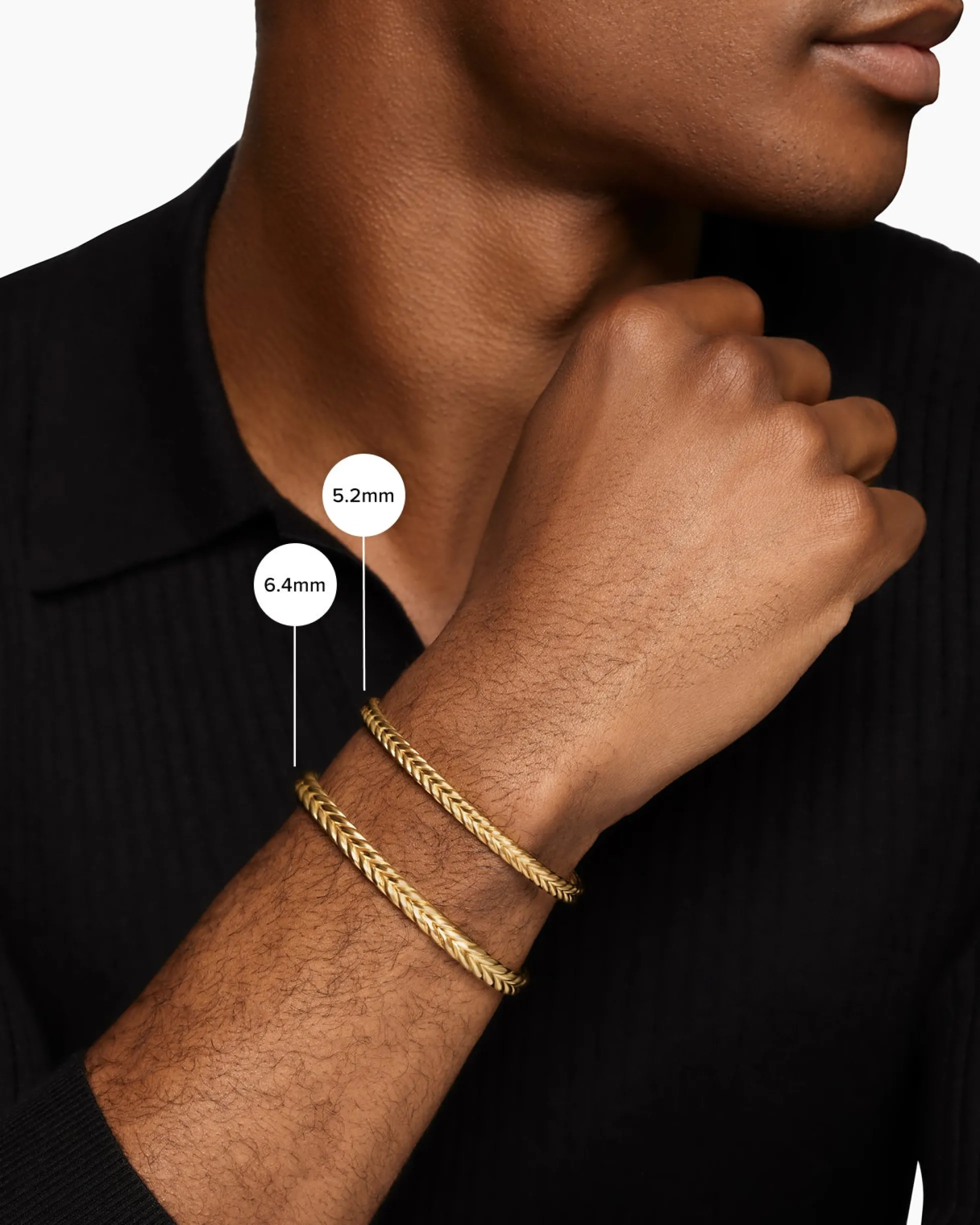 Chevron Flex Bracelet 18K Rose Gold, 6.4mm