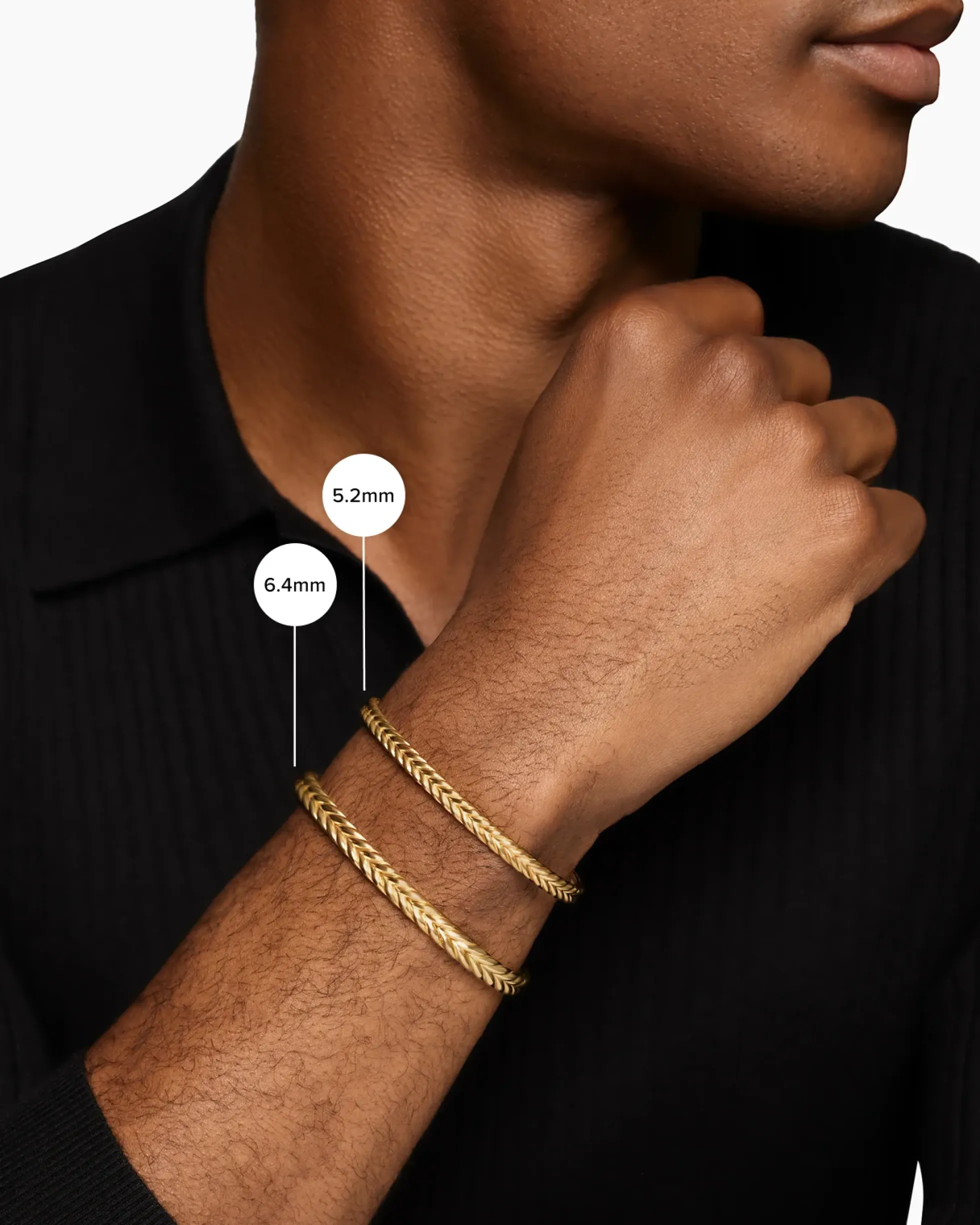 Chevron Flex Bracelet 18K Rose Gold, 6.4mm