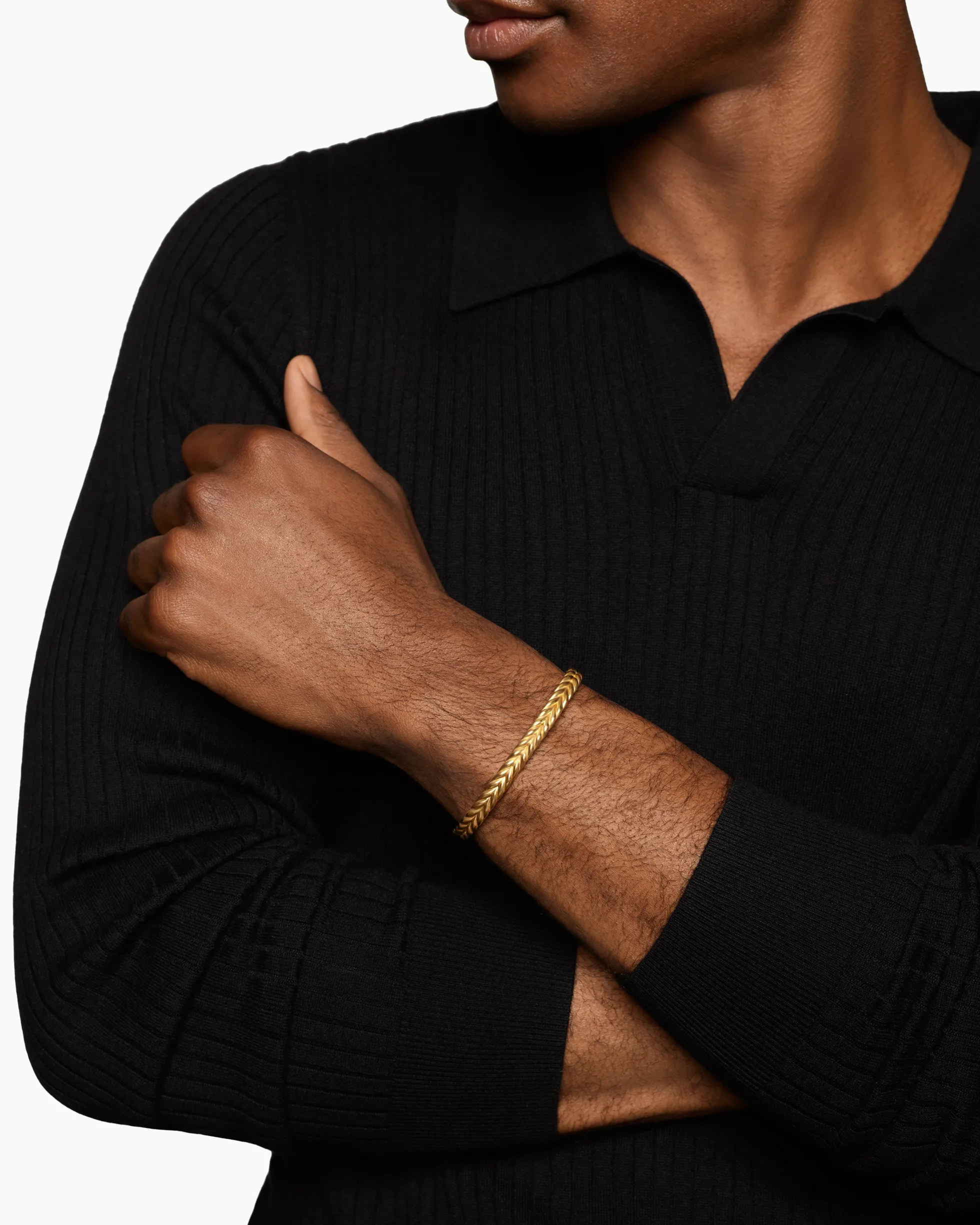 Chevron Flex Bracelet 18K Yellow Gold, 6.4mm