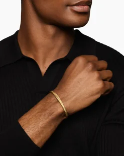 Chevron Flex Bracelet 18K Yellow Gold, 5.2mm