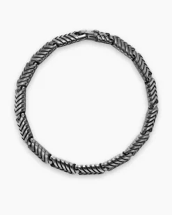 Chevron Link Bracelet Anthracite Titanium, 7.6mm