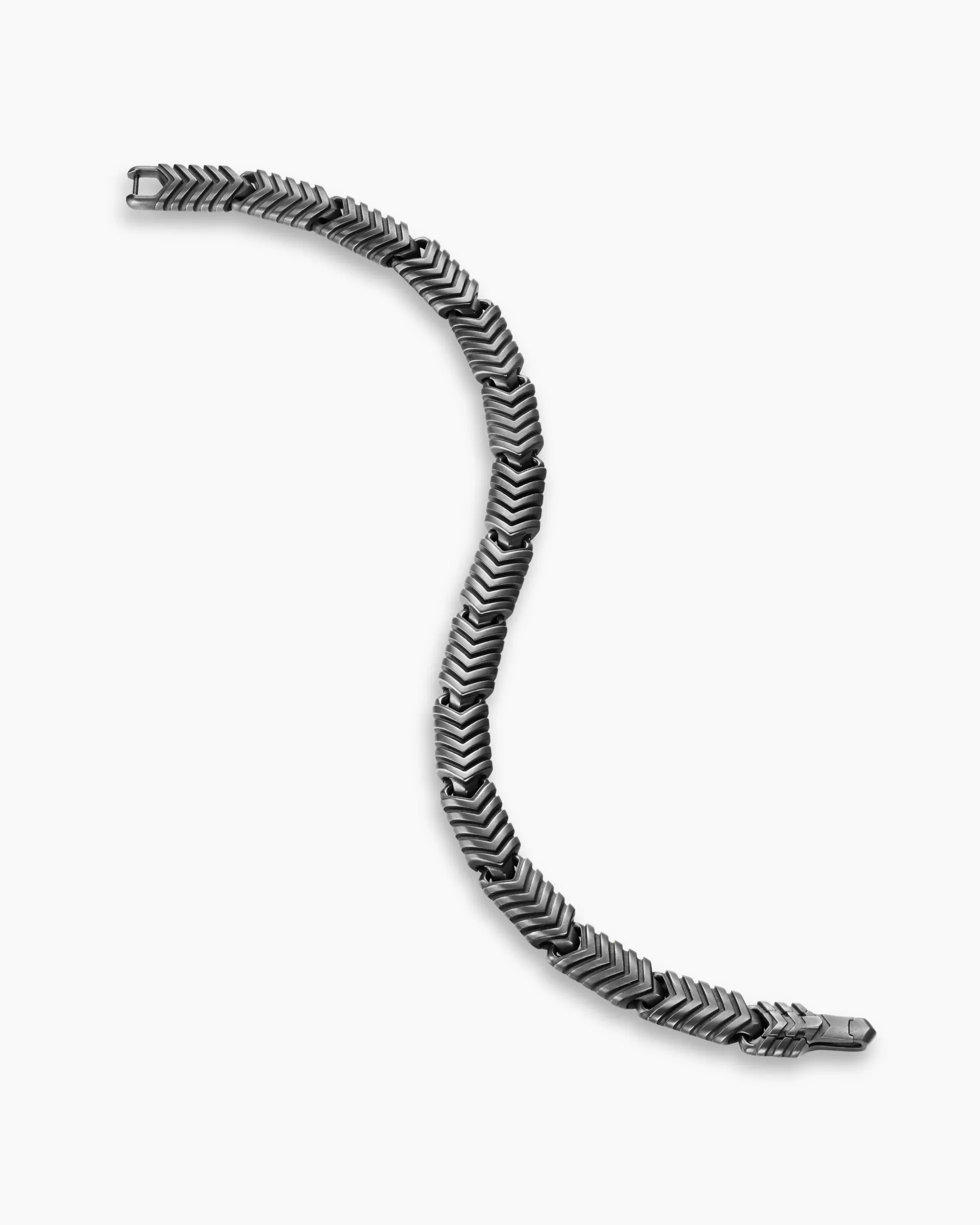 Chevron Link Bracelet Anthracite Titanium, 7.6mm