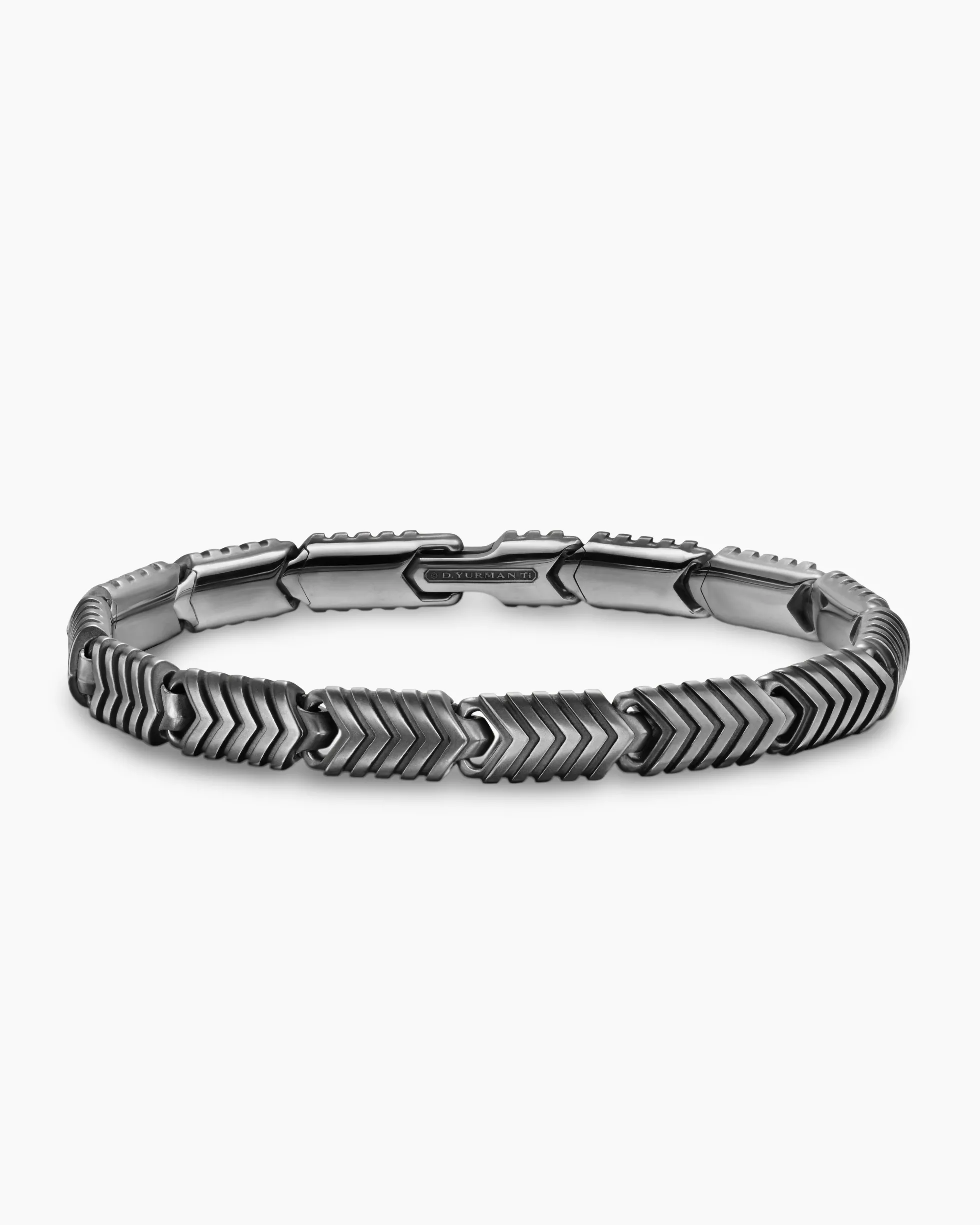 Chevron Link Bracelet Anthracite Titanium, 7.6mm
