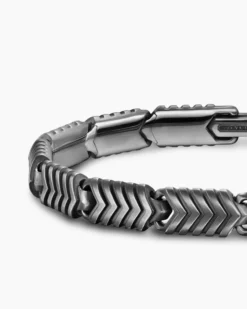 Chevron Link Bracelet Anthracite Titanium, 7.6mm