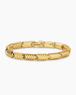 Chevron Link Bracelet 18K Yellow Gold, 7.6mm