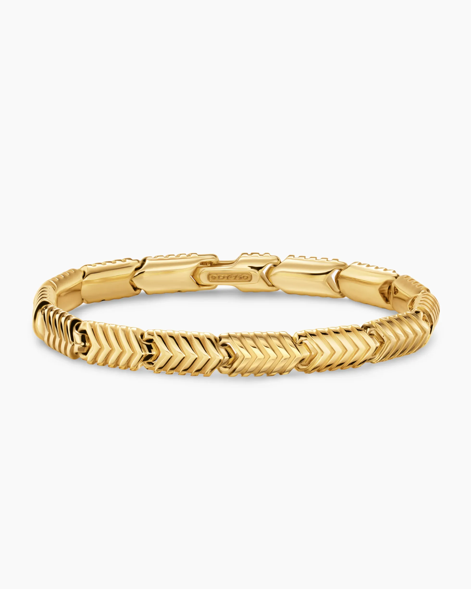 Chevron Link Bracelet 18K Yellow Gold, 7.6mm