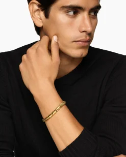 Chevron Link Bracelet 18K Yellow Gold, 7.6mm