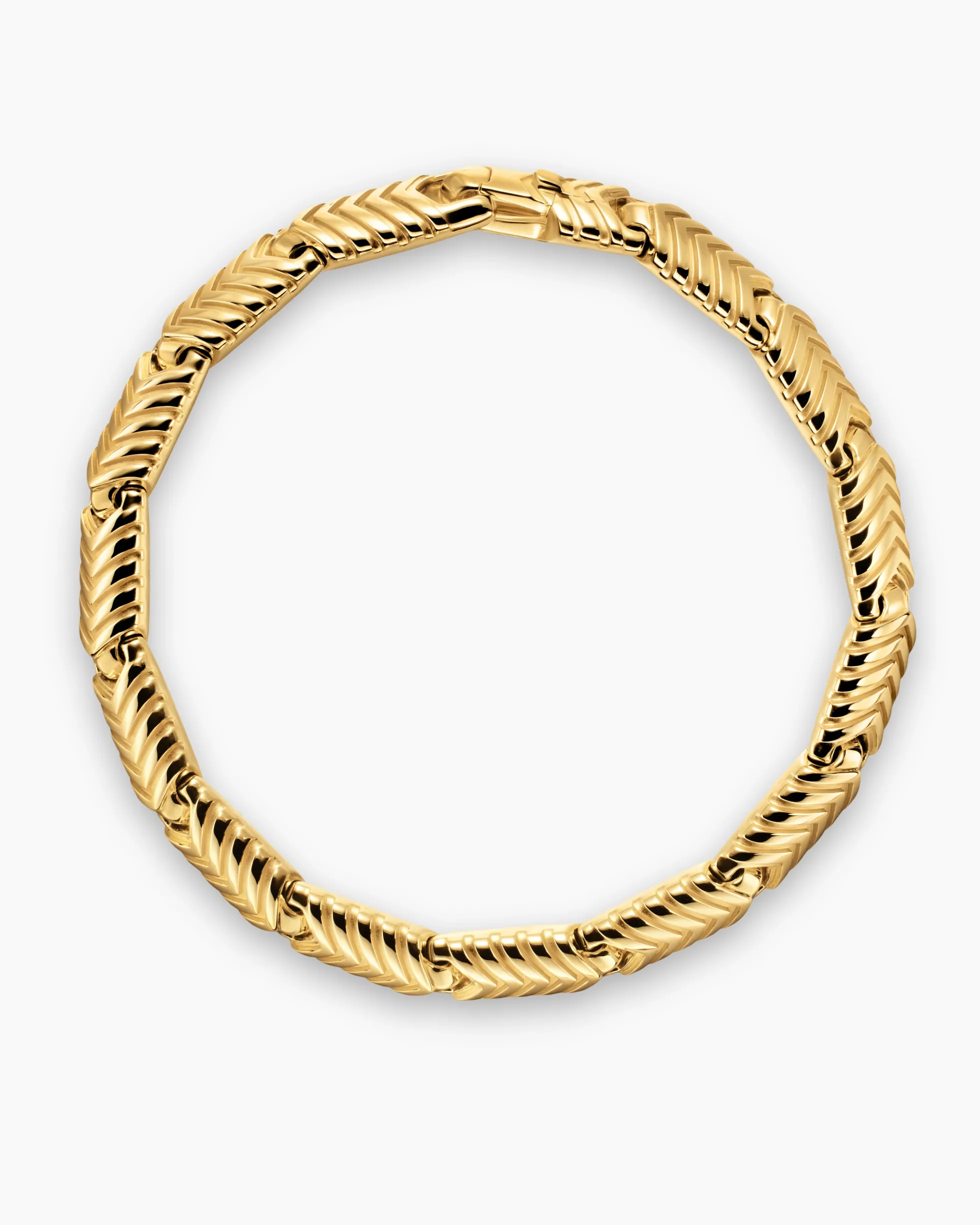 Chevron Link Bracelet 18K Yellow Gold, 7.6mm