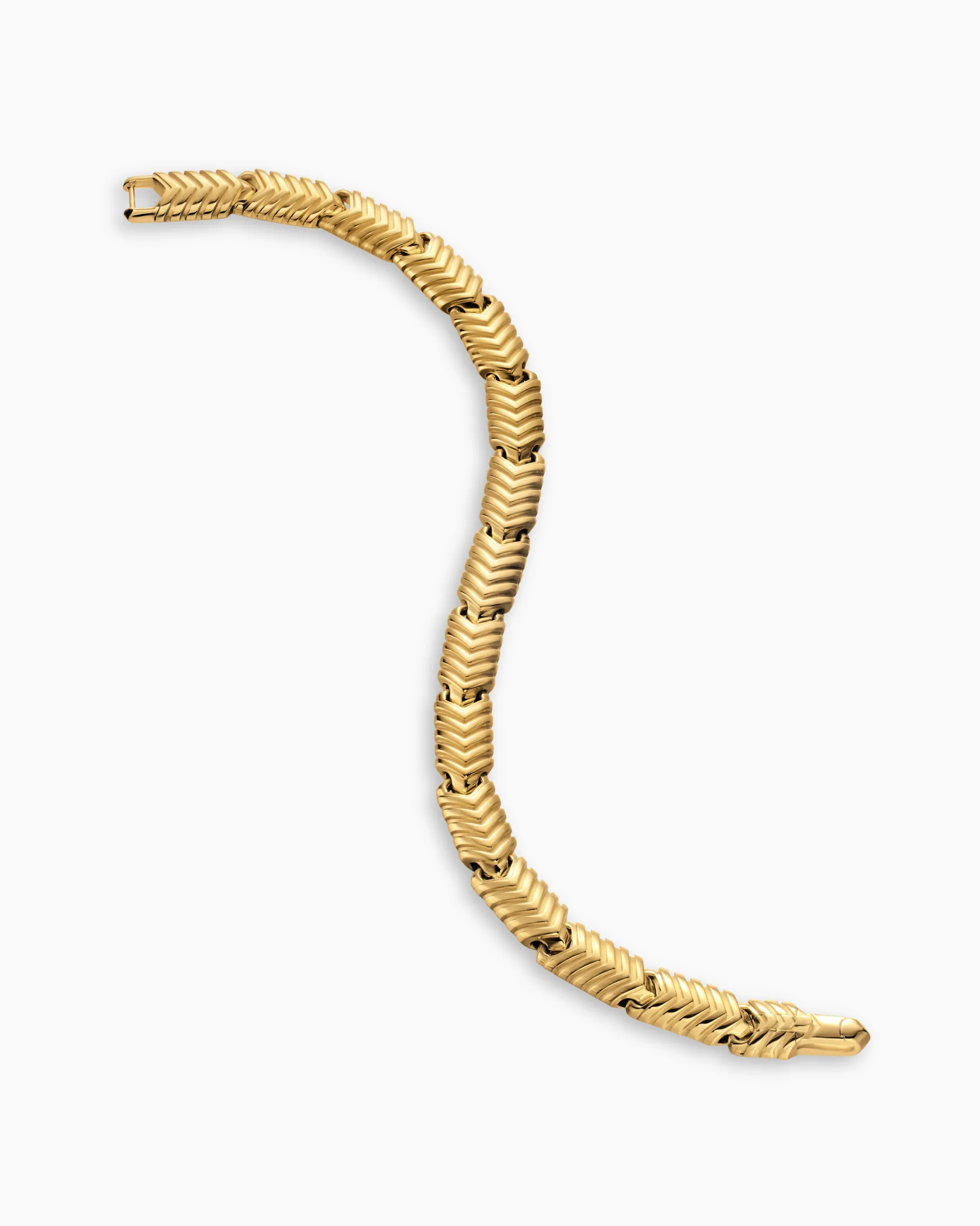 Chevron Link Bracelet 18K Yellow Gold, 7.6mm