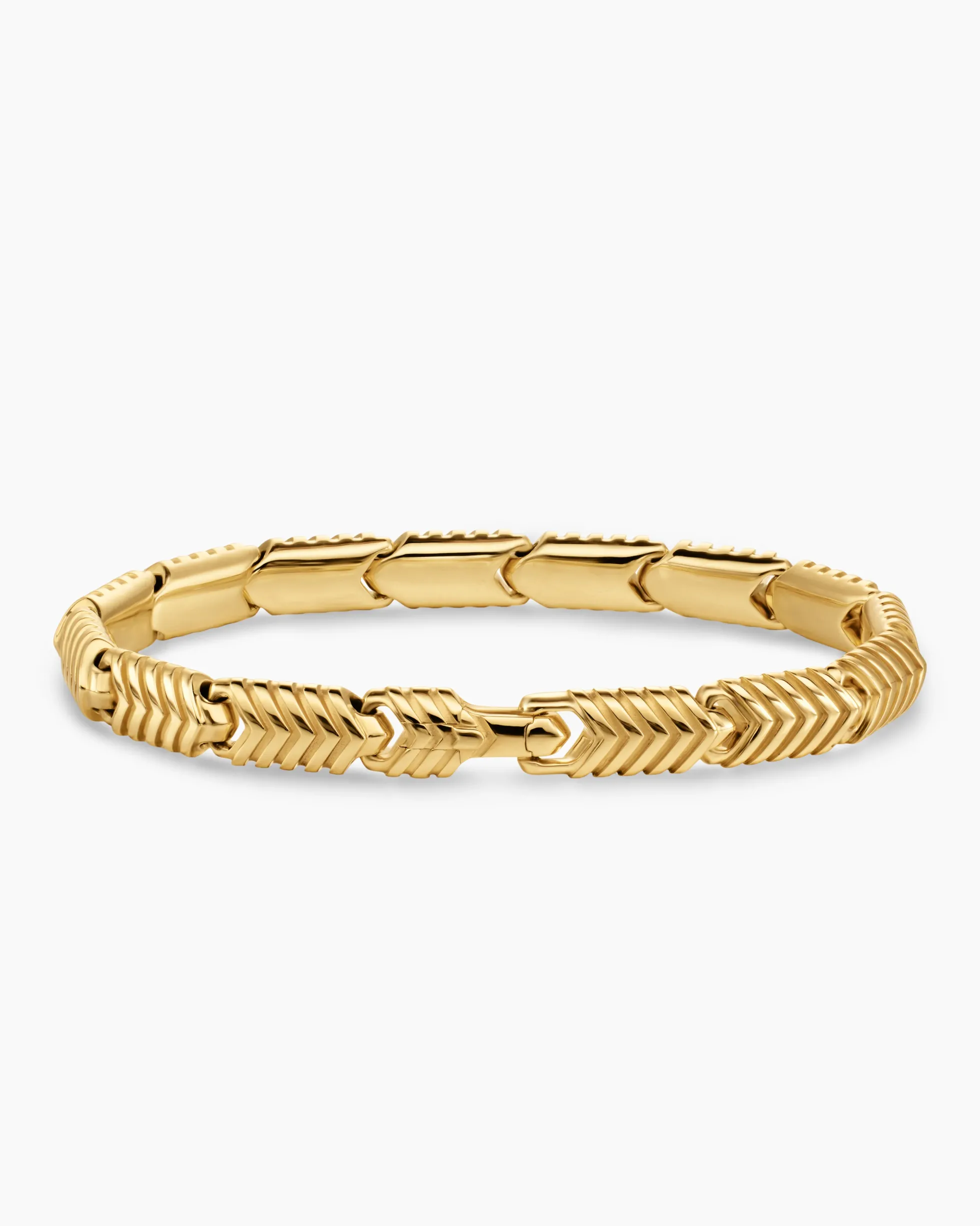 Chevron Link Bracelet 18K Yellow Gold, 7.6mm