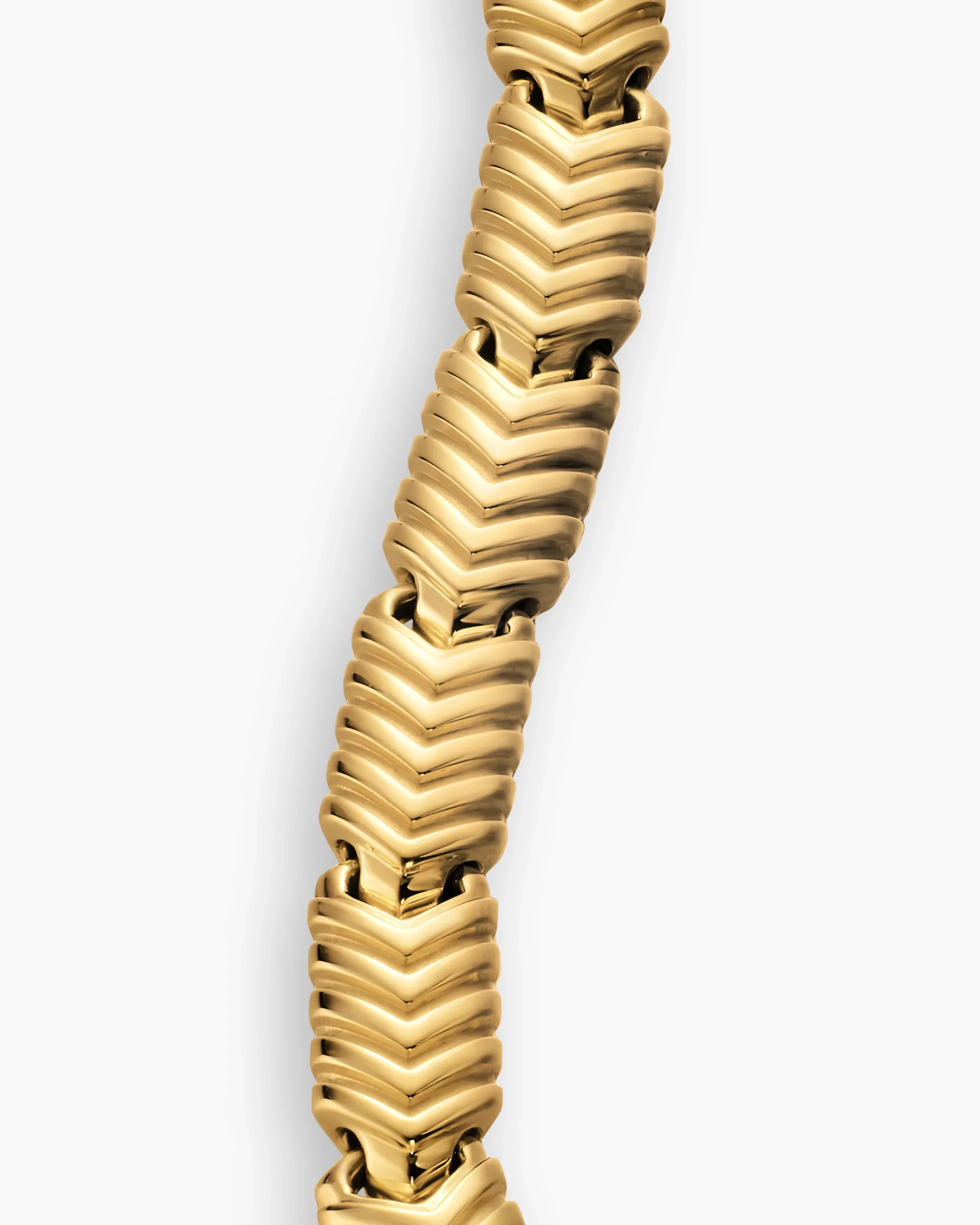 Chevron Link Bracelet 18K Yellow Gold, 7.6mm