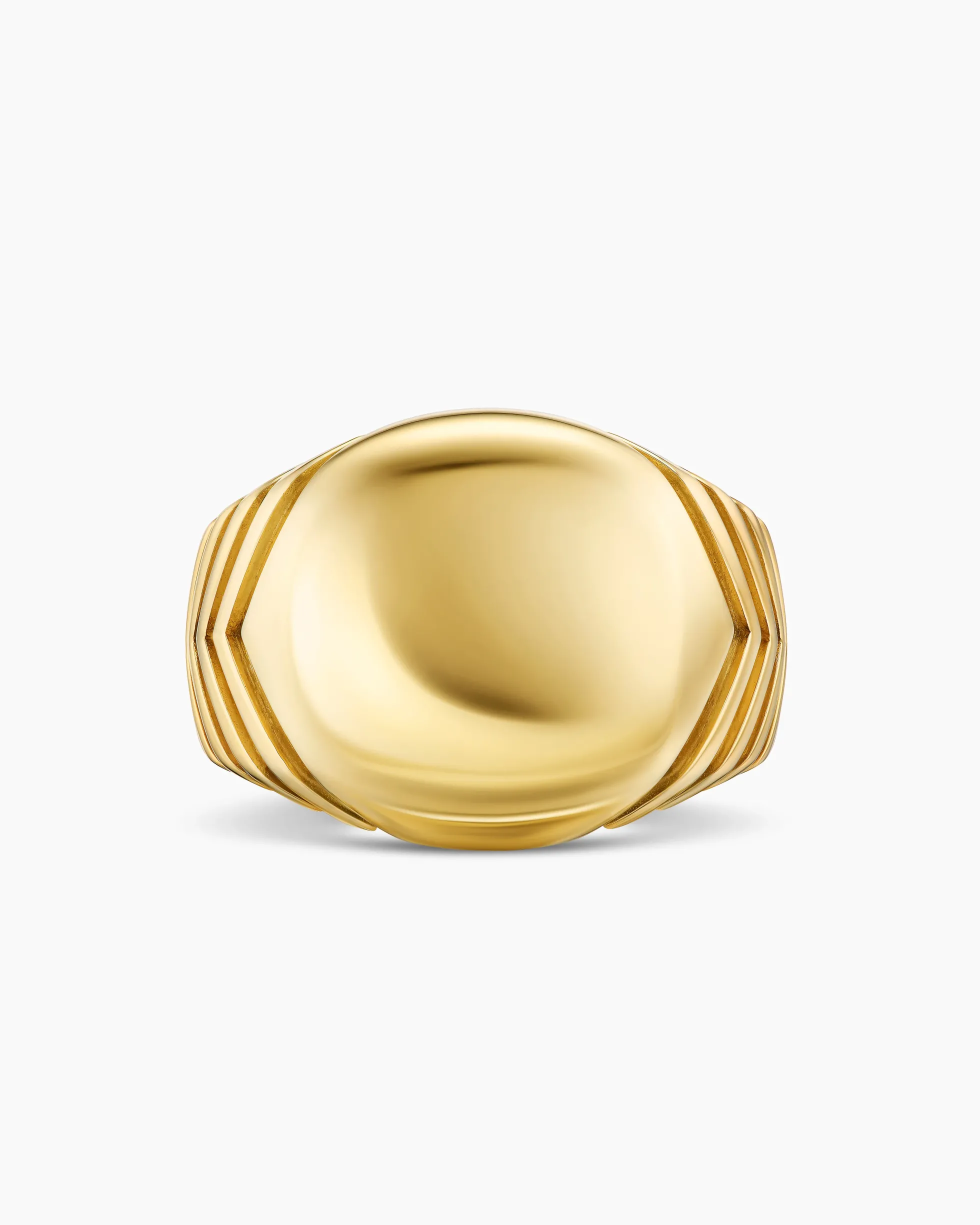 Chevron Signet Ring 18K Yellow Gold, 18mm