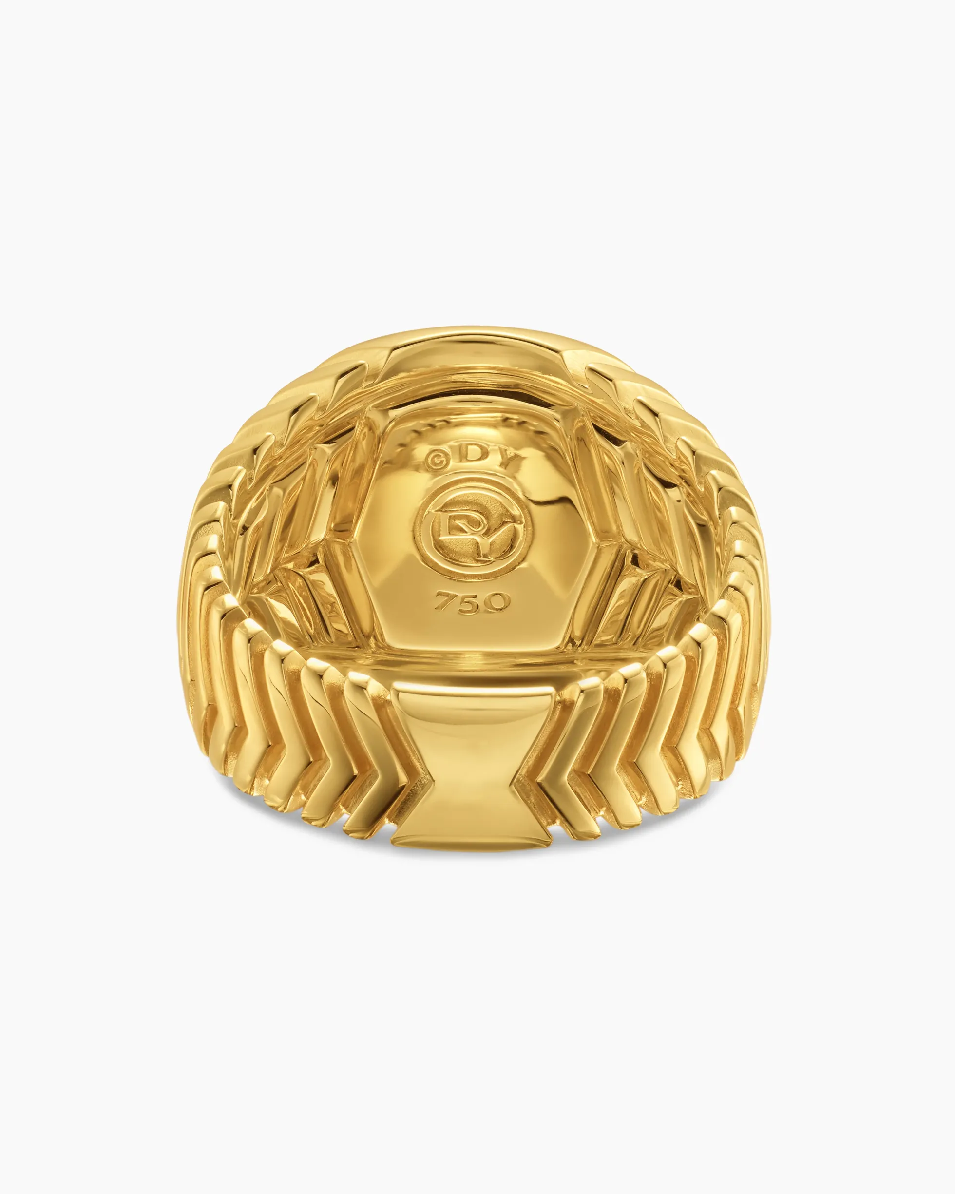Chevron Signet Ring 18K Yellow Gold, 18mm
