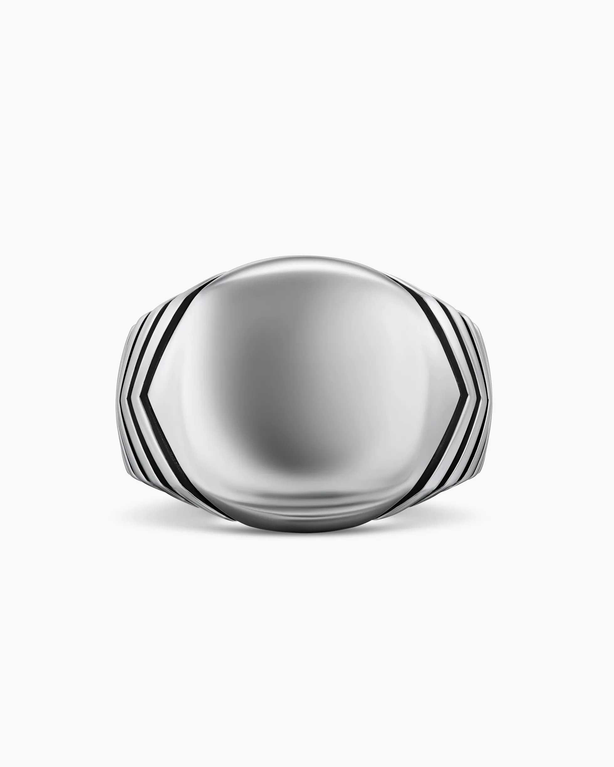 Chevron Signet Ring Sterling Silver, 18mm