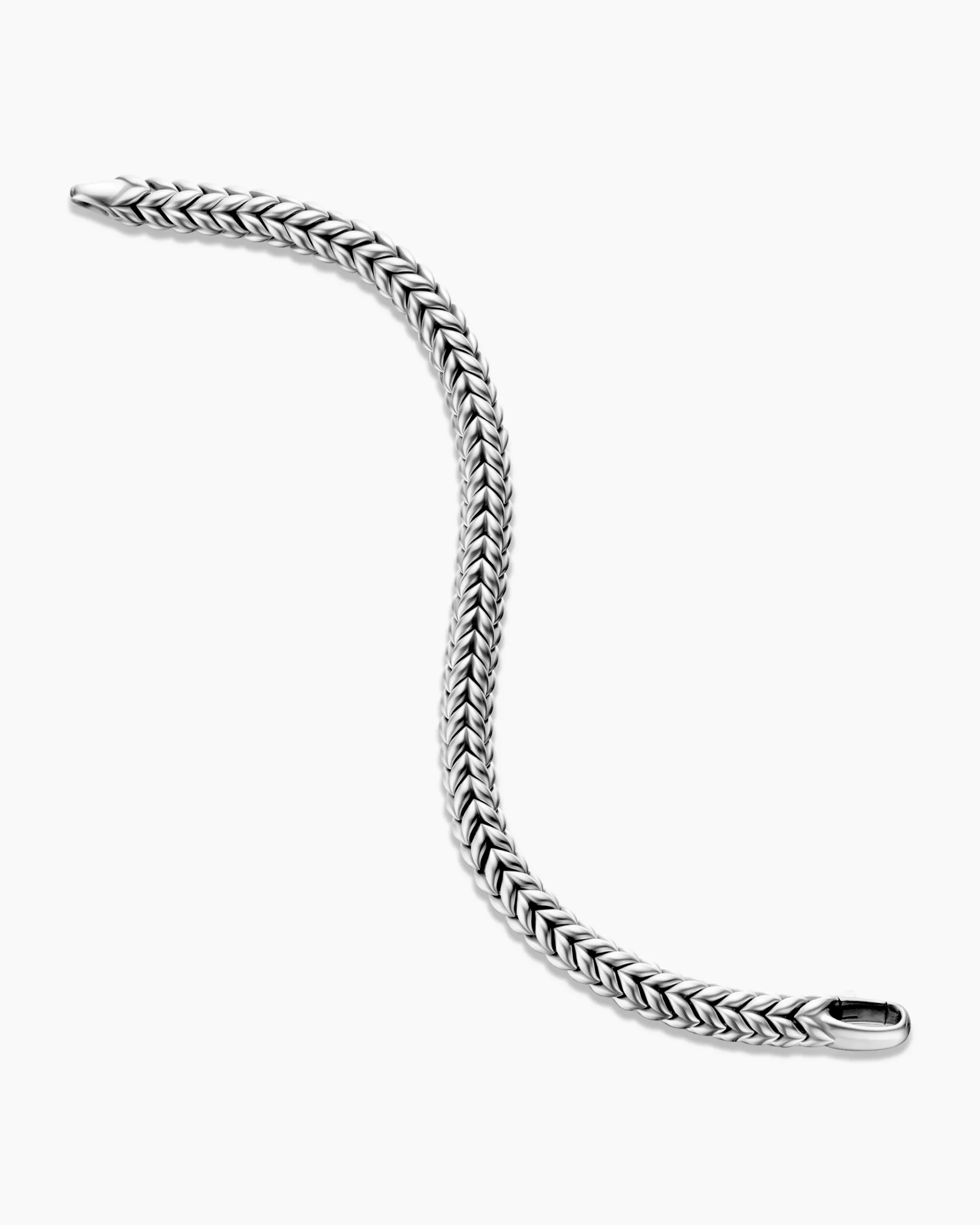 Chevron Station Bracelet Sterling Silver, 8mm