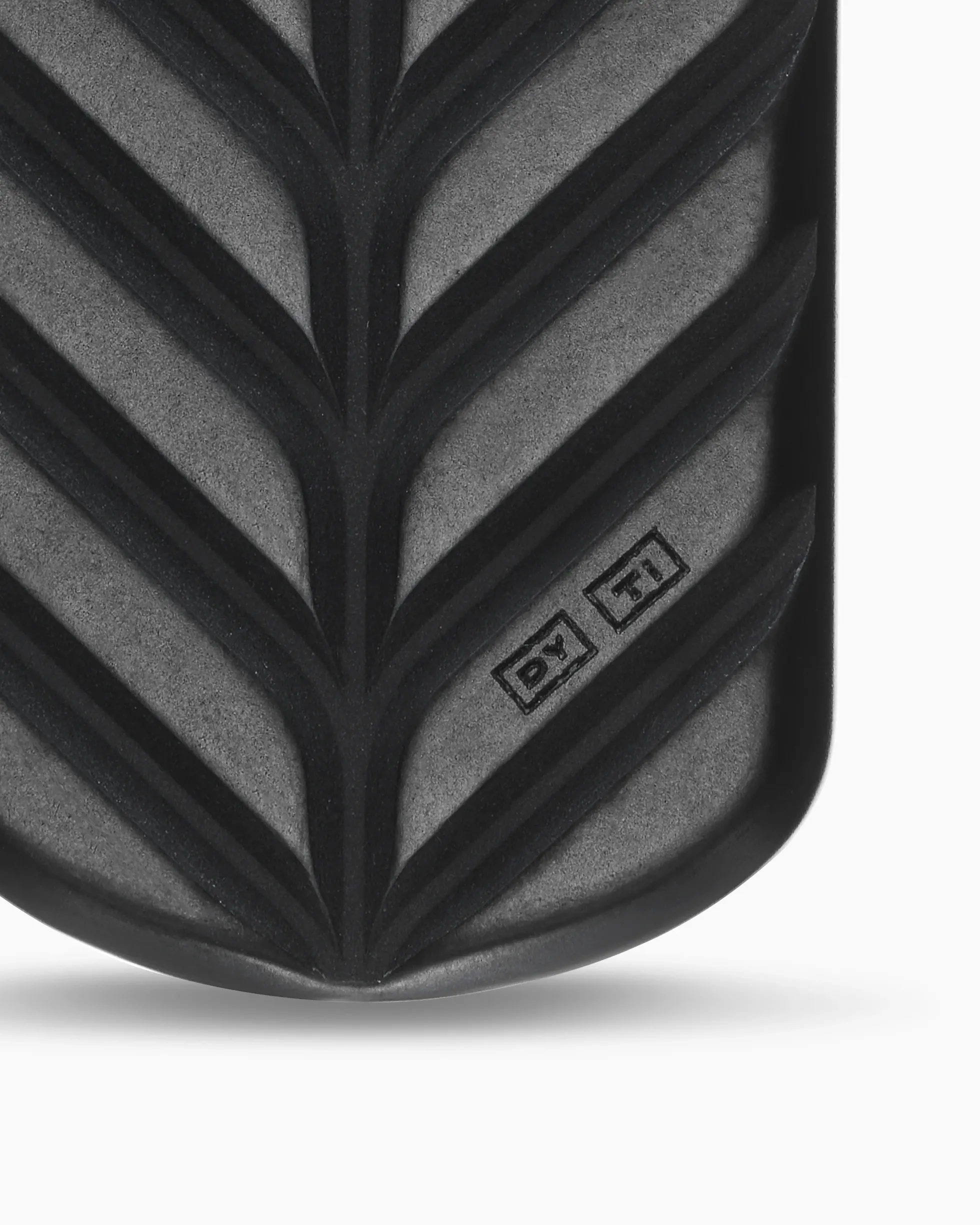 Chevron Tag Black Titanium with Sterling Silver and Black Diamonds, 27mm