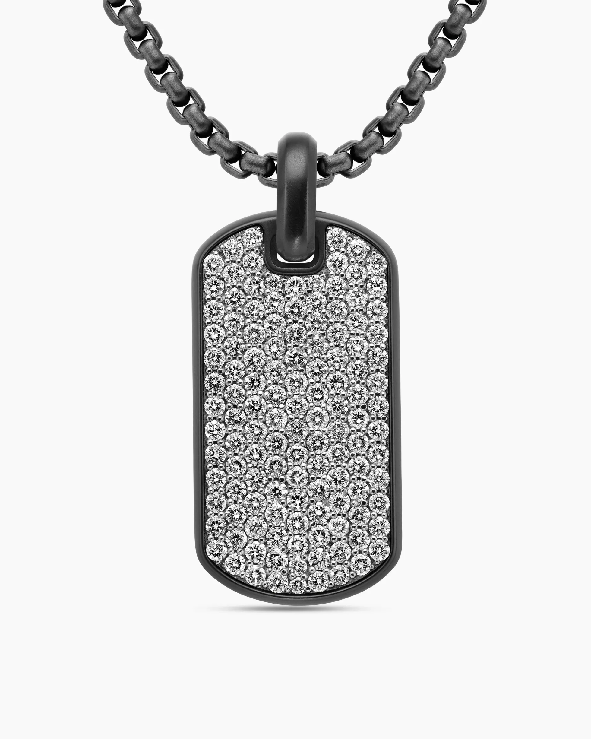 Chevron Tag Black Titanium with Diamonds, 35mm