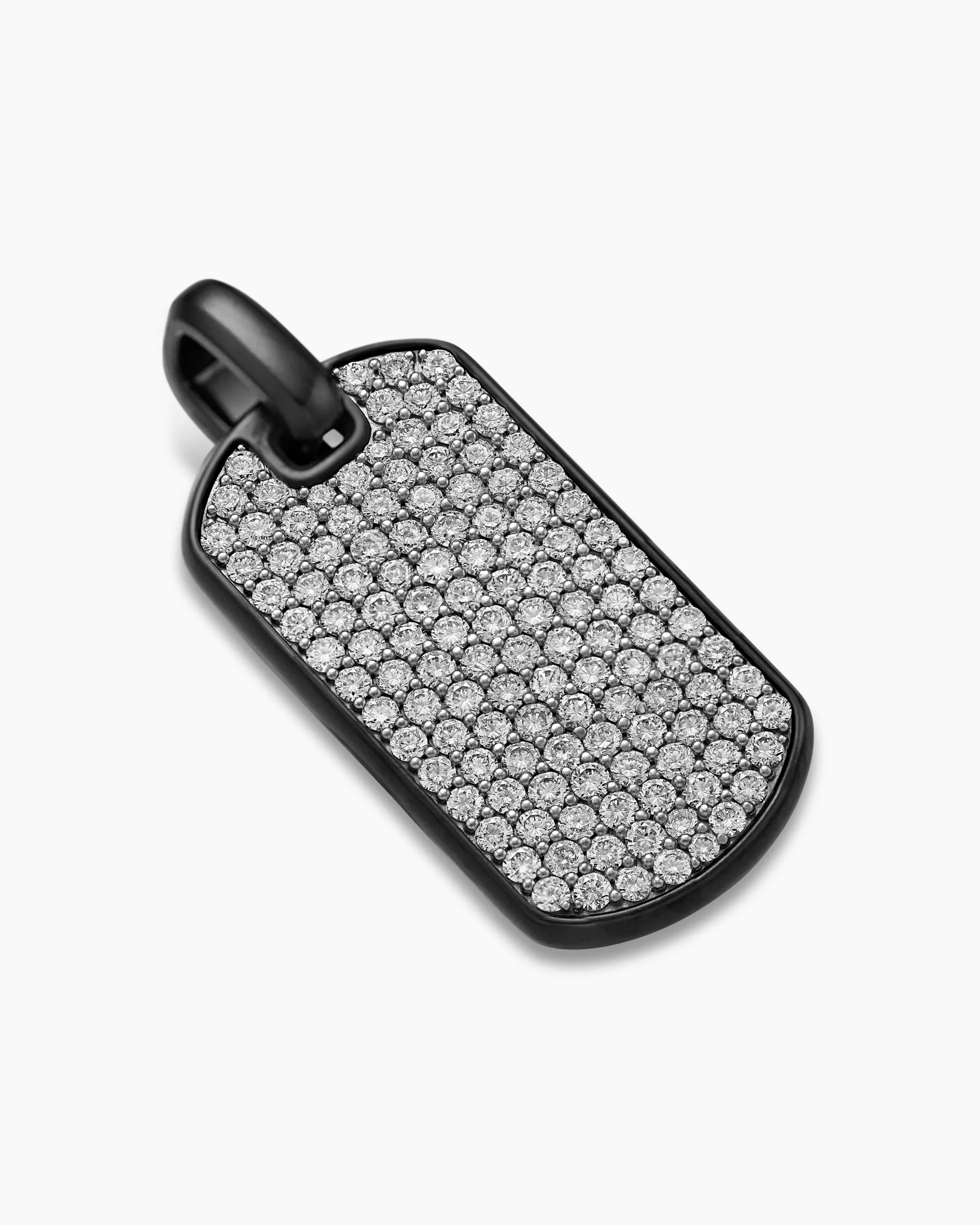 Chevron Tag Black Titanium with Diamonds, 35mm
