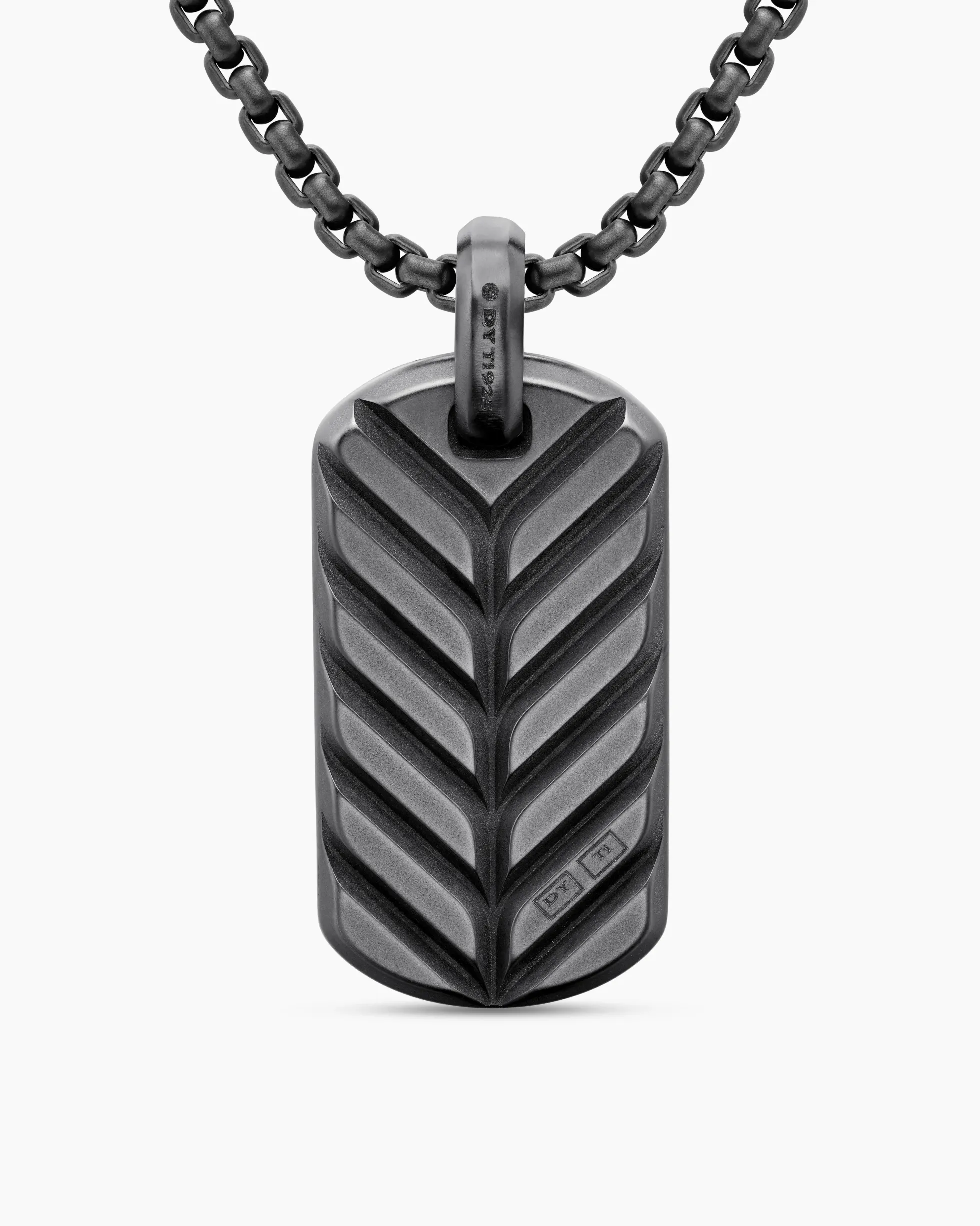 Chevron Tag Black Titanium with Diamonds, 35mm