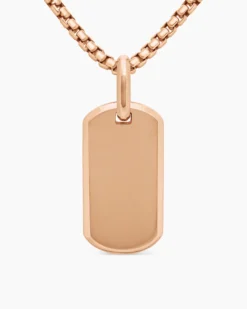 Chevron Tag 18K Rose Gold, 27mm