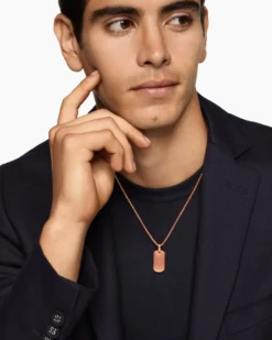 Chevron Tag 18K Rose Gold, 27mm