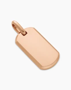 Chevron Tag 18K Rose Gold, 27mm