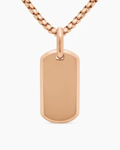 Chevron Tag 18K Rose Gold, 27mm