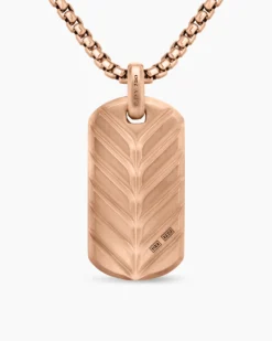 Chevron Tag 18K Rose Gold, 35mm