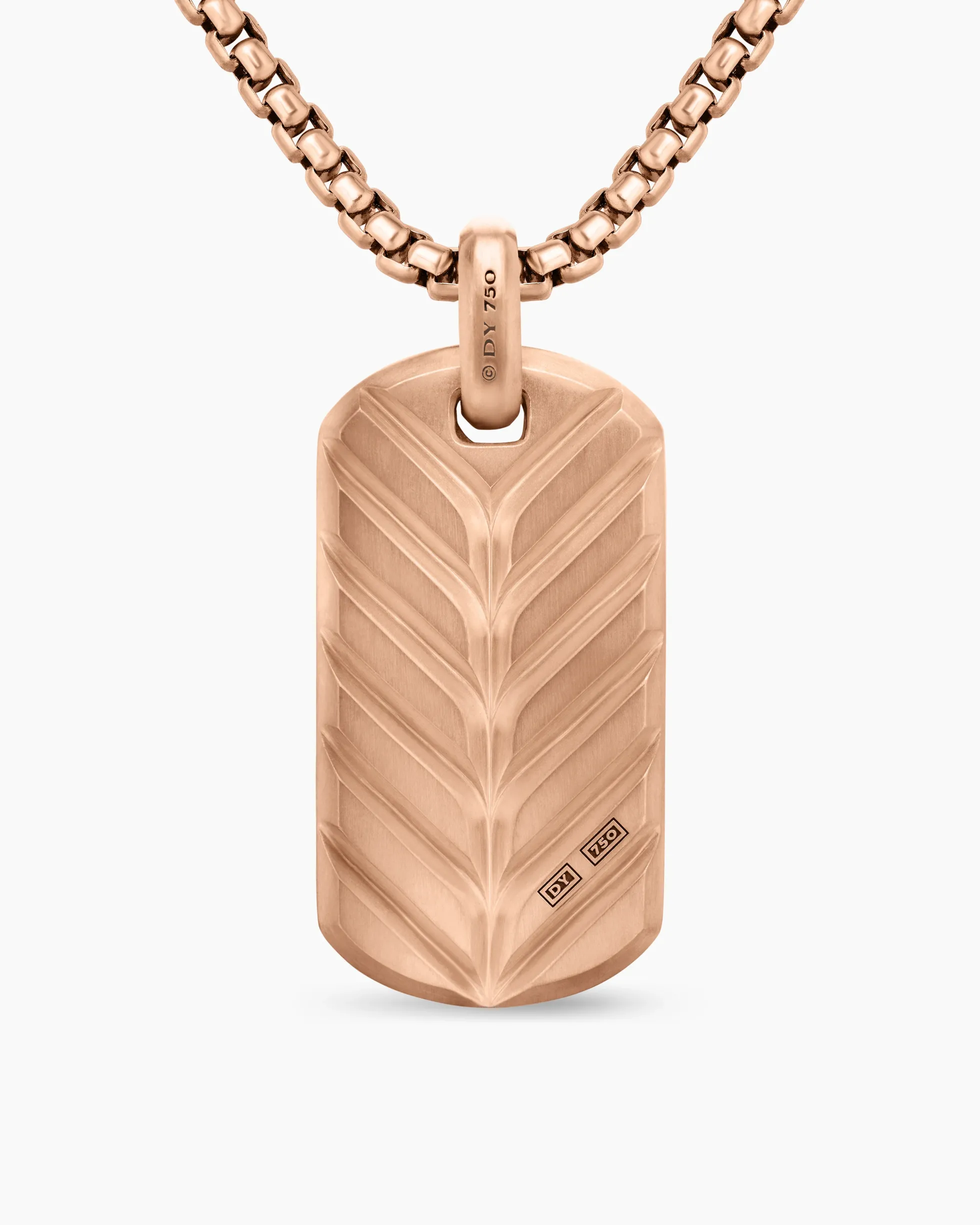 Chevron Tag 18K Rose Gold, 35mm