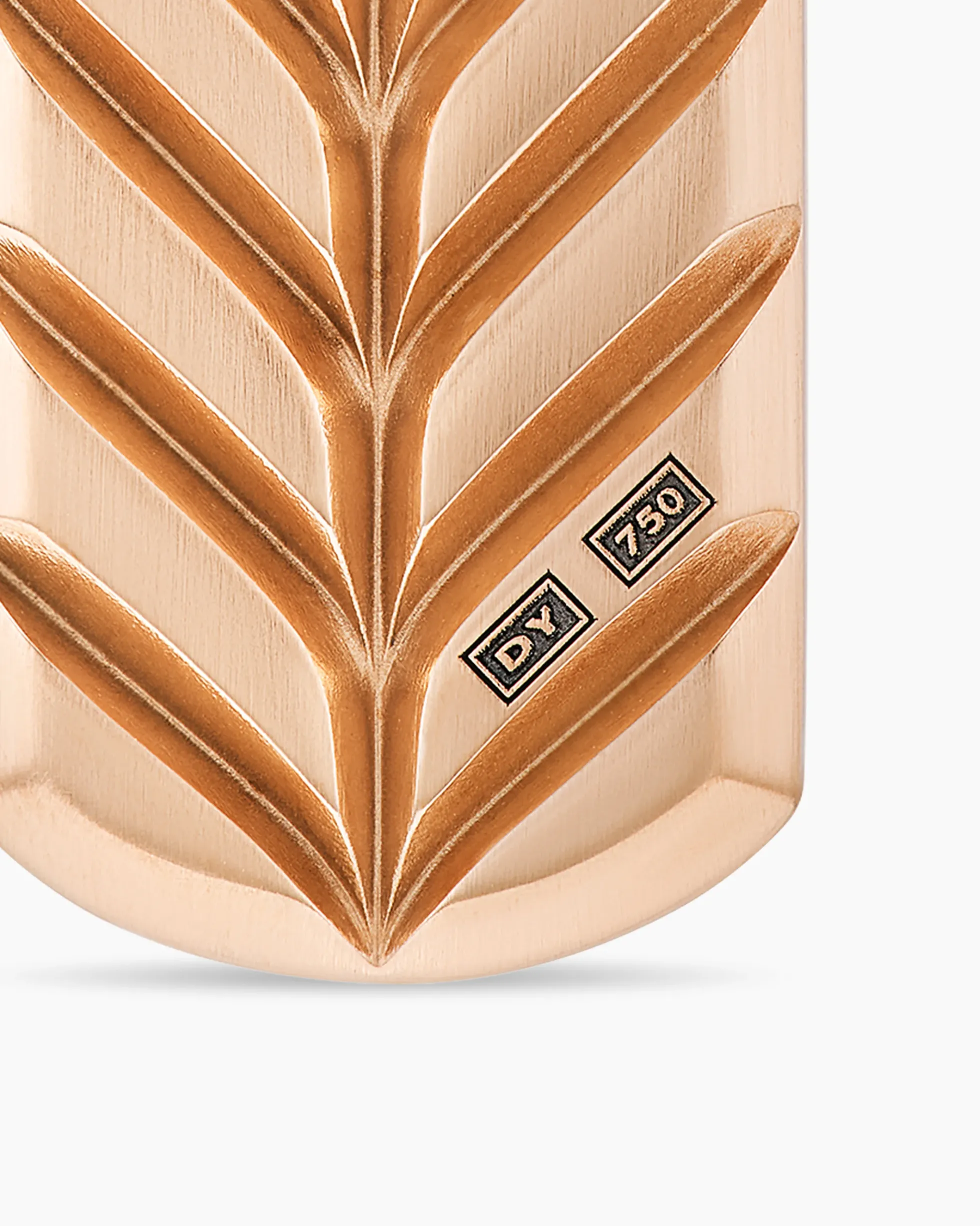 Chevron Tag 18K Rose Gold with Cognac Diamonds, 21mm