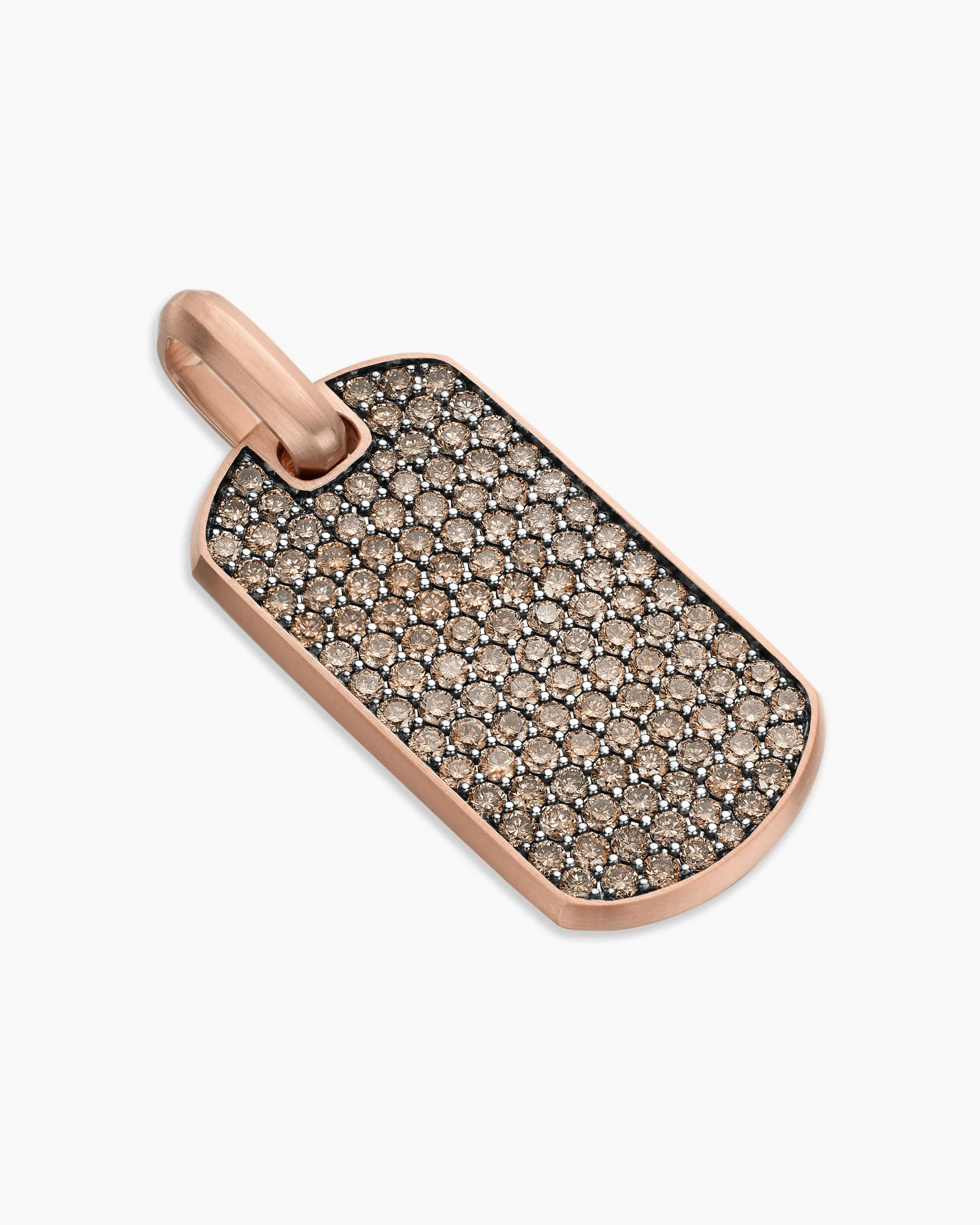 Chevron Tag 18K Rose Gold with Cognac Diamonds, 35mm