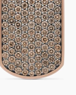 Chevron Tag 18K Rose Gold with Cognac Diamonds, 35mm
