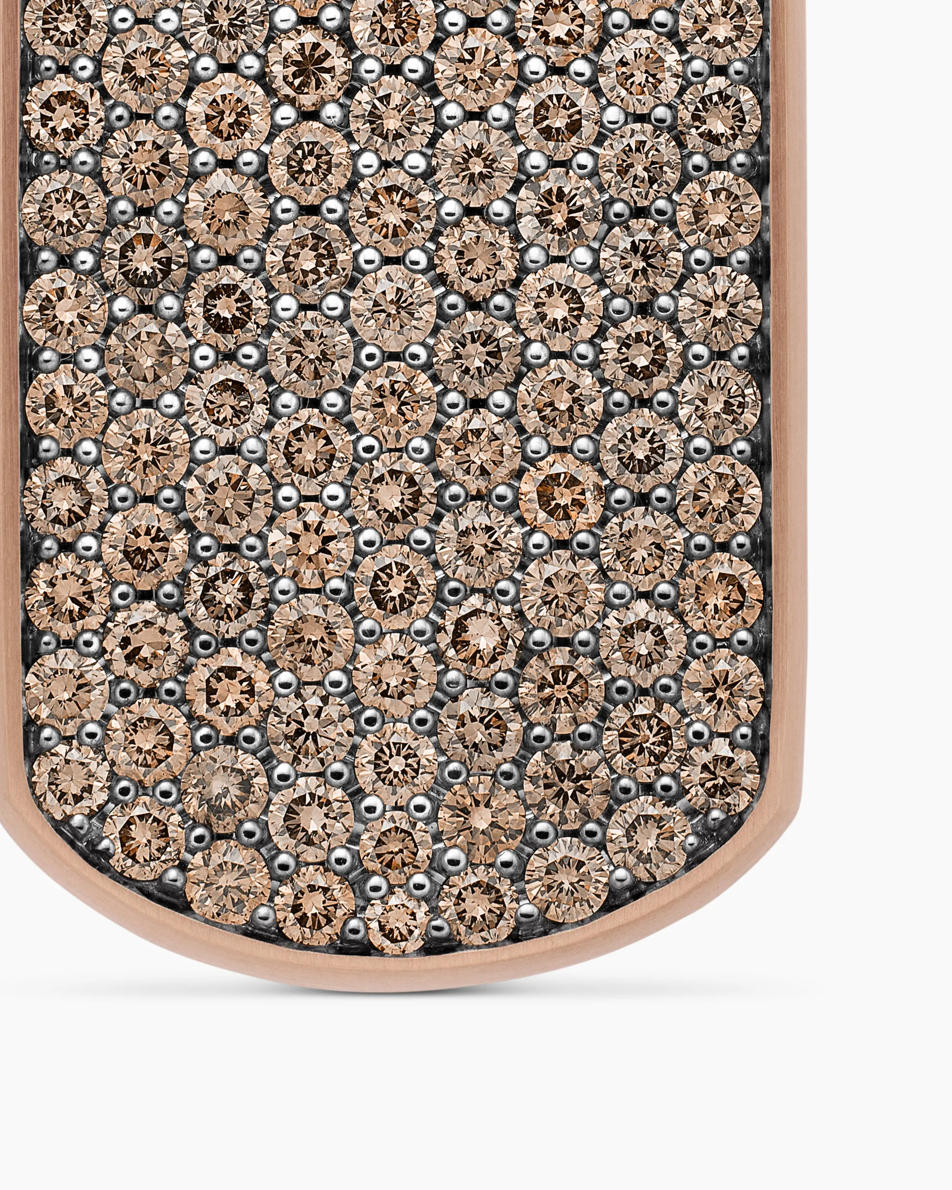 Chevron Tag 18K Rose Gold with Cognac Diamonds, 35mm