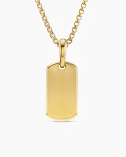 Chevron Tag 18K Yellow Gold, 21mm