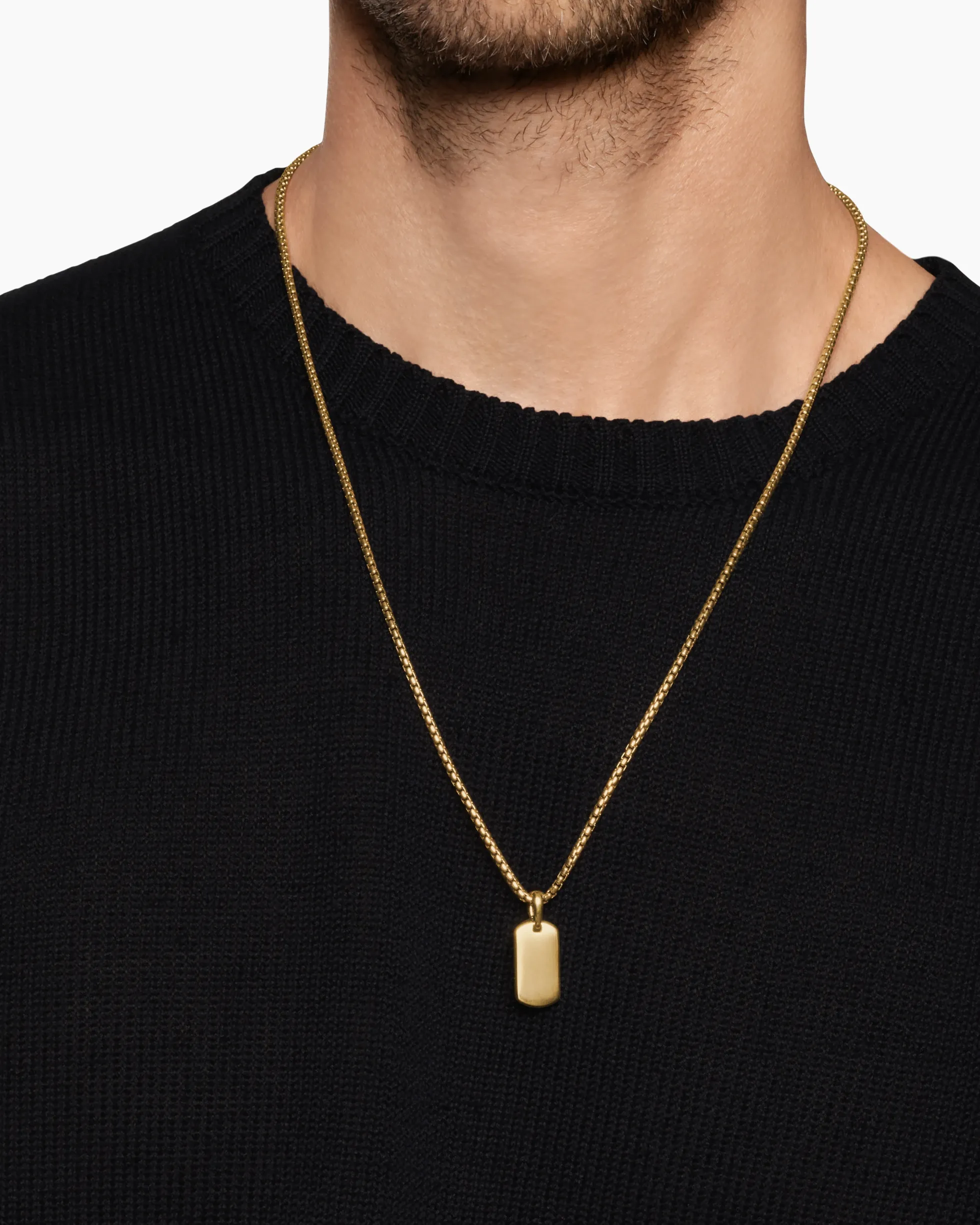 Chevron Tag 18K Yellow Gold, 21mm
