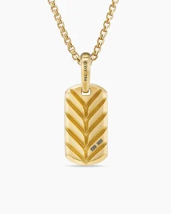 Chevron Tag 18K Yellow Gold, 21mm