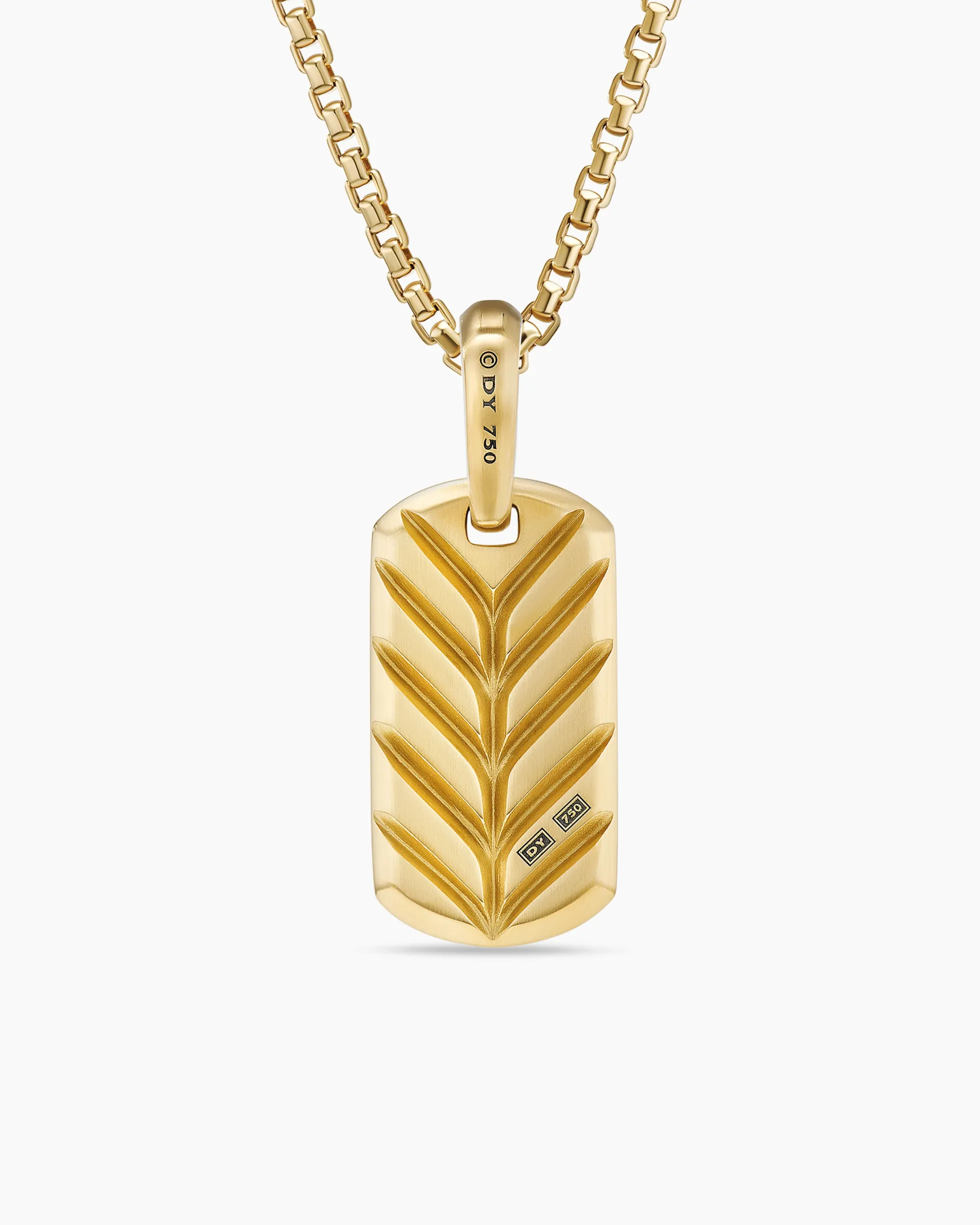 Chevron Tag 18K Yellow Gold, 21mm