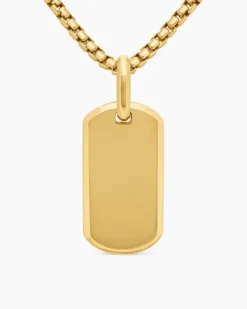 Chevron Tag 18K Yellow Gold, 27mm