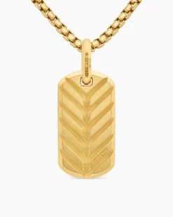 Chevron Tag 18K Yellow Gold, 27mm