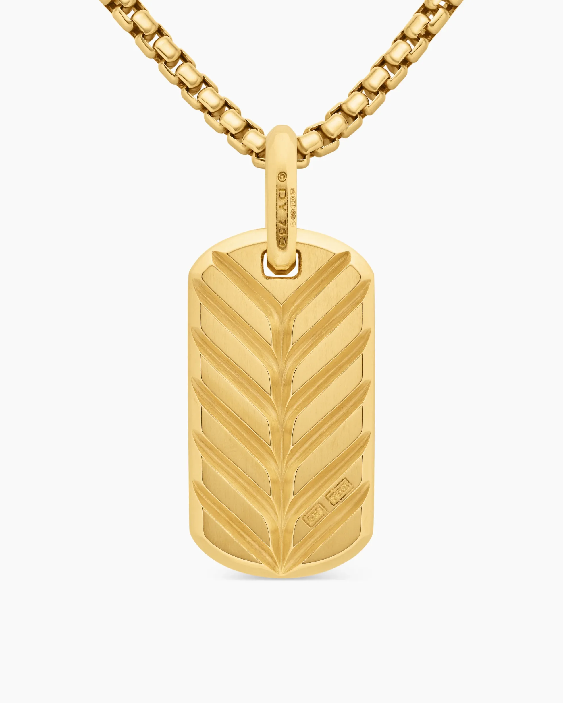 Chevron Tag 18K Yellow Gold, 27mm